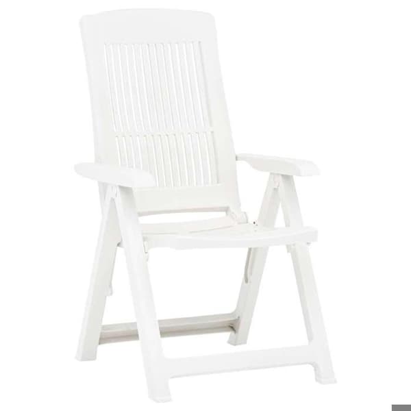 Maison Exclusive - Fällbara lutande stolar, set om 2, i vit plast