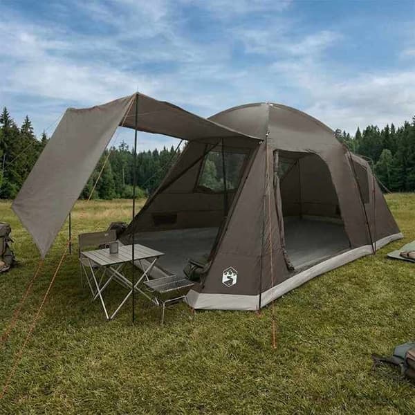 Maison Exclusive - Telt Hytte Brun Grå 8 personer Polyester og Stål