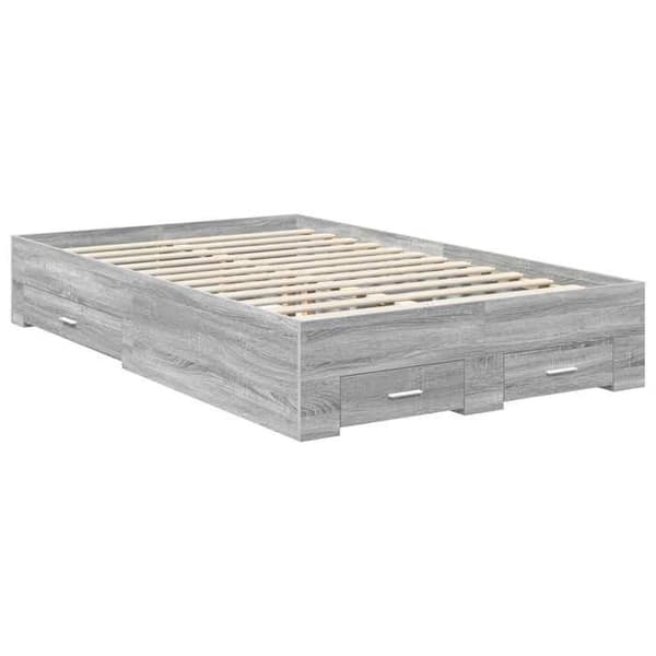 Maison Exclusive - Sängram Grå Sonoma 120 x 190 cm Ingenjörsträ