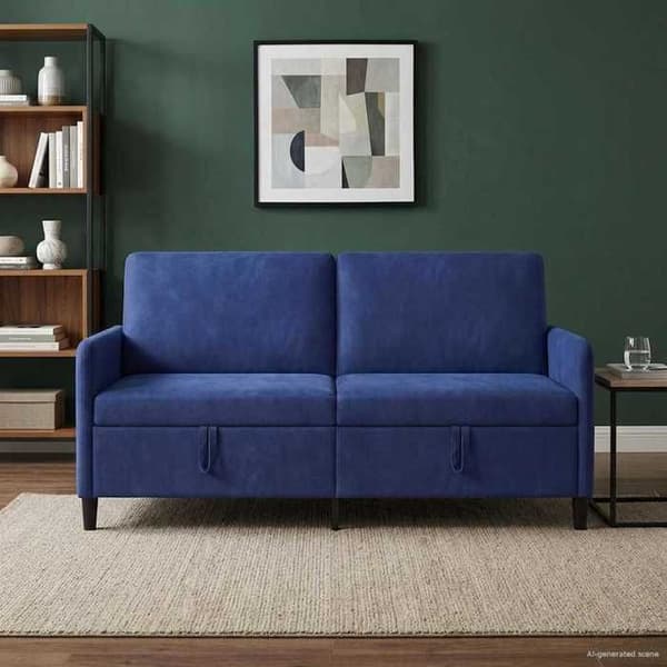 Maison Exclusive - Soffa med förvaring 3 platser Blå polis 172 x 78 x 87 cm Blå polis