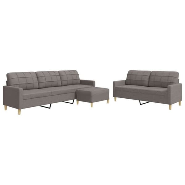Soffgrupp - EXKLUSIV HEM - 3-delars set - Taupe - Polyester tyg - Metallram Mol