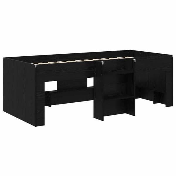 Maison Exclusive - Høj Sengramme til Børn Sort Eg 75 x 190 cm