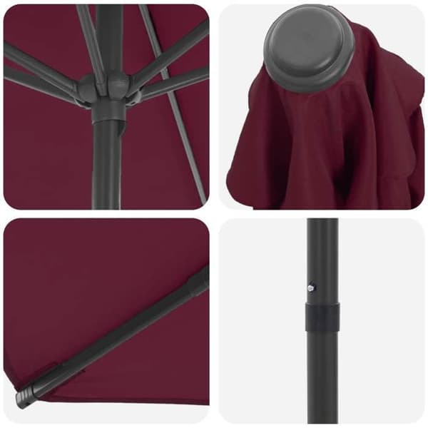 Maison Exclusive - Haveparasol 270 x 270 cm Polyester Rektangulær Bordeaux