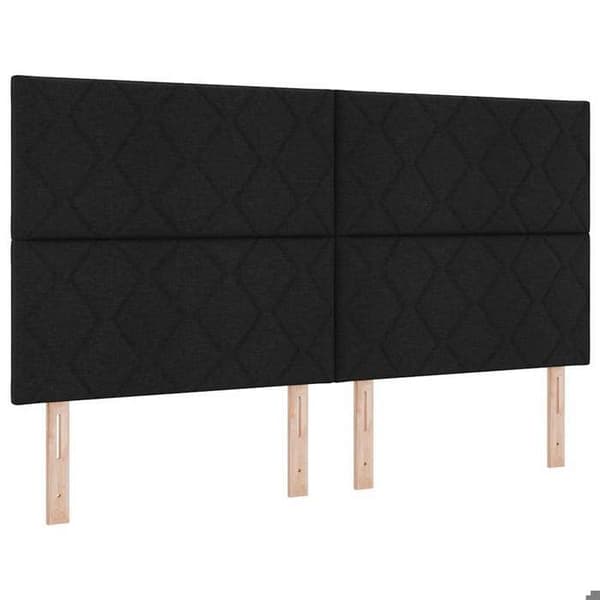 Maison Exclusive - Sengestel med hovedgærde Sort 180 x 200 cm stof