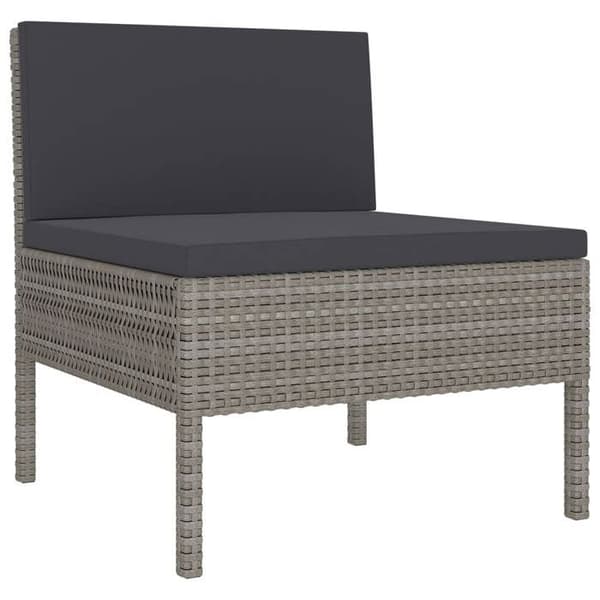 Maison Exclusive - Trädgårdsmöbler 11 delar med kuddar, flätad resin, grå