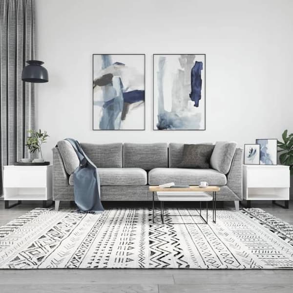Bord - EKSKLUSIV HUS - Sæt af 2 - Hvid - Ingeniørtræ - 50x50x46 cm Vit