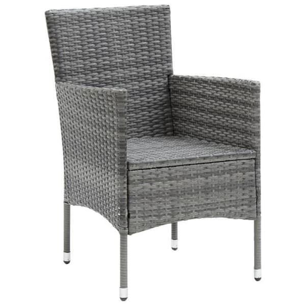 Maison Exclusive - Matstolar för trädgård, set om 4, flätad resin, grå