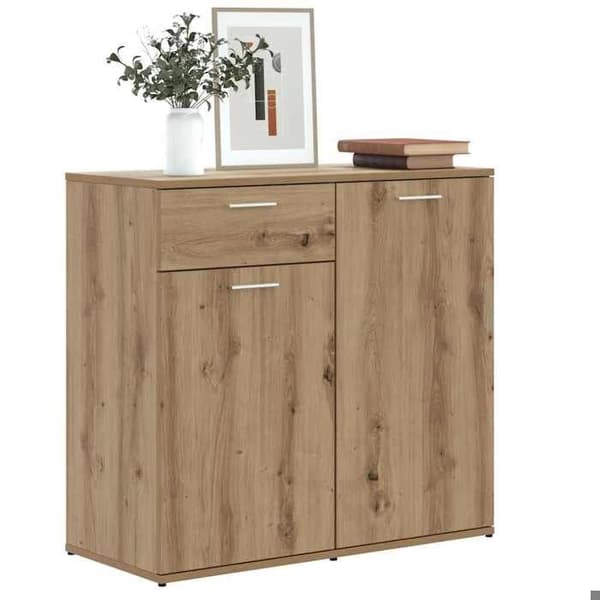 Maison Exclusive - Buffet i egetræ, håndlavet, 80x36x75 cm, ingeniørtræ