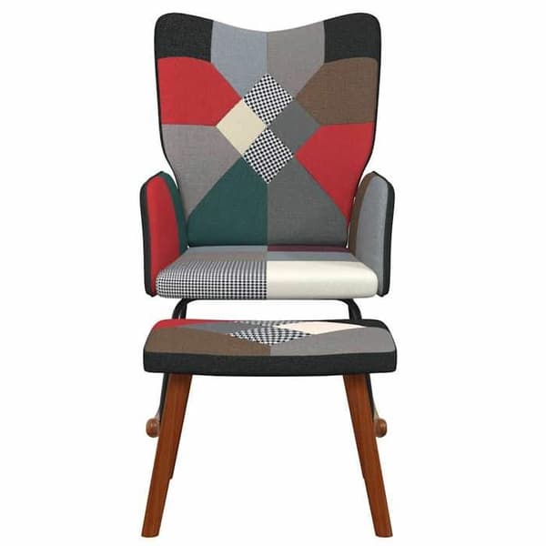 Maison Exclusive - Keinutuoli Patchwork-kankaalla ja jalkatuella