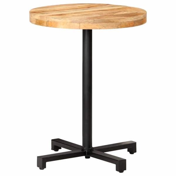 Bistrobord - EKSKLUSIV HUS - Ø60x75 cm - Rå mango træ - Sort jernbase - Rund