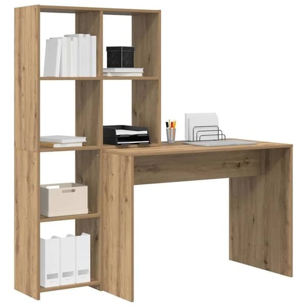 Maison Exclusive - Håndlavet Egetræ Kontor 138,5 x 55 x 143 cm Ingeniørtræ Ek