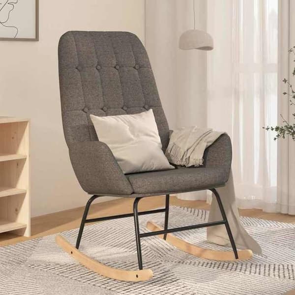 Maison Exclusive - Lys grå gyngestol i stof