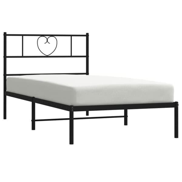 Sengestel - EKSKLUSIV HUS - 75x190 cm - Sort - Metal (malet stål) - Lamelseng & opbevaring Svart