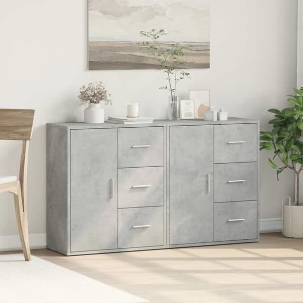 Maison Exclusive - Buffeter 2 stk grå beton 60x31x70 cm ingeniørtræ
