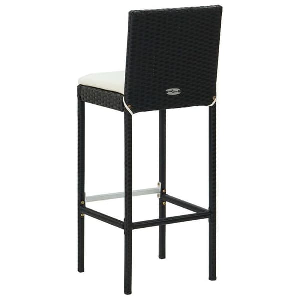 Maison Exclusive - Barstolar med kuddar, set om 6, svart flätad resin