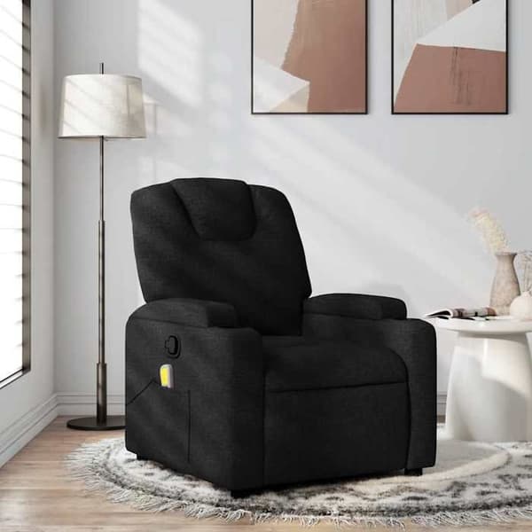 Maison Exclusive - Lænestol med massagefunktion, justerbar, sort stof