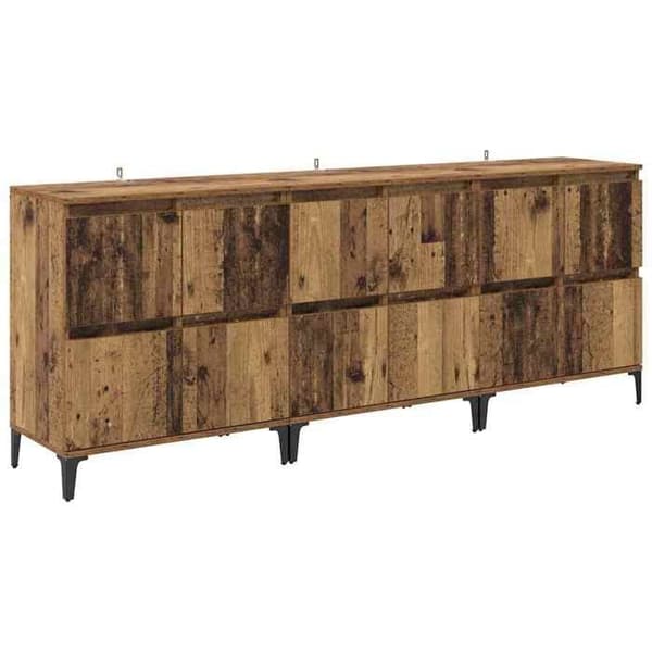 Maison Exclusive - Bufféer 3 st Antik trä 60 x 35 x 70 cm Ingenjörsträ