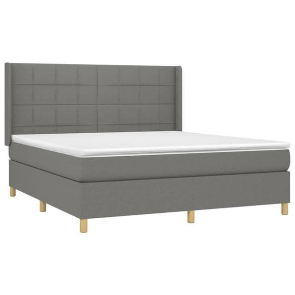 Maison Exclusive - Sängbotten med lameller mörkgrå 180x200 cm Tyg