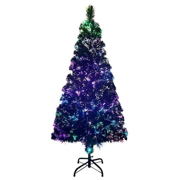 Kunstig juletræ - EKSKLUSIV HUS - 150 cm - Fiberoptik - Multifarvede lys - Stålstøtte Grön