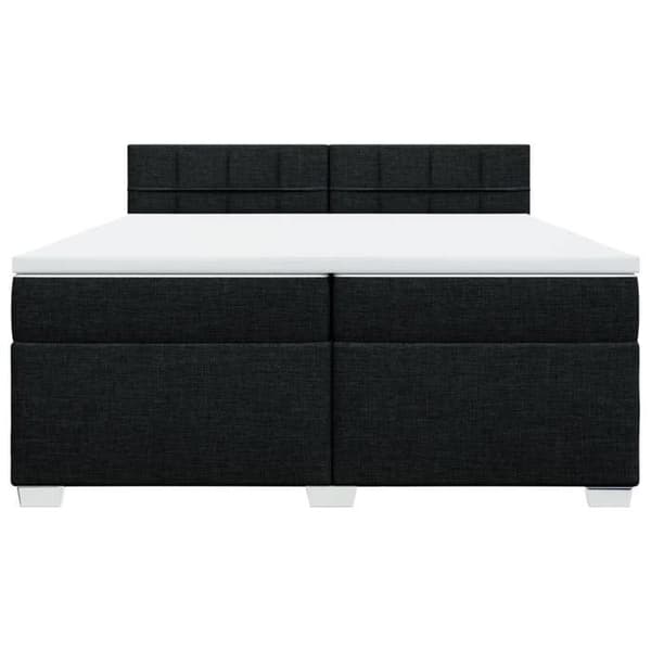 Maison Exclusive - Sengebund med lameller og madras sort 200x200 cm stof