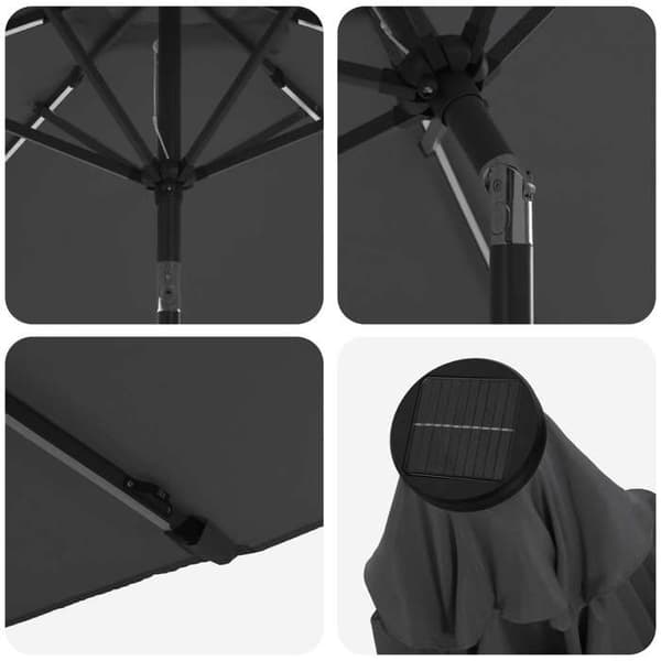 Maison Exclusive - Haveparasol med LED-lys og base 200 x 300 cm