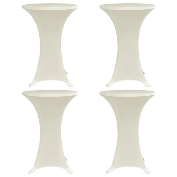 Maison Exclusive - Elastiska bordsöverdrag Ø 80 cm Creme 4 st