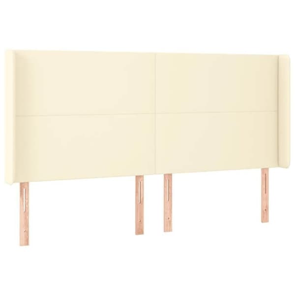 Maison Exclusive - LED Hovedgærde Creme 203x16x118/128 cm Simililæder