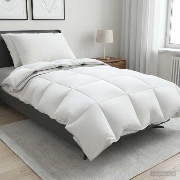 Duvetset - MAISON EXCLUSIVE - FULDA - 90% gåsdun - 155x220 cm - Överdrag 100% bomull