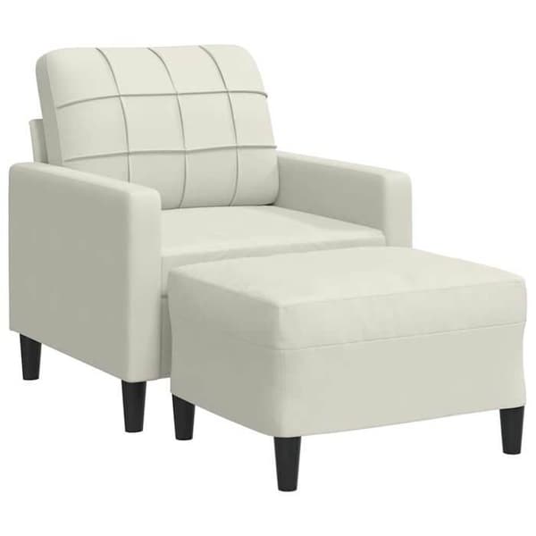 Maison Exclusive - Tuoli jalkatuella, Kermansävy, 60 cm Sametti