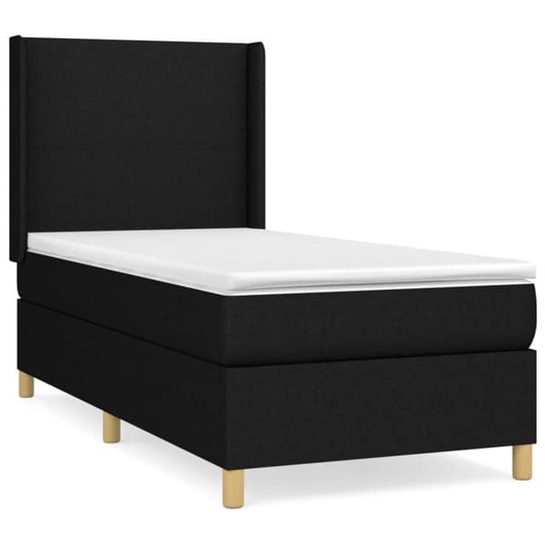 Maison Exclusive - Sengesofa med lamelbund og madras Sort 80x200 cm Stof