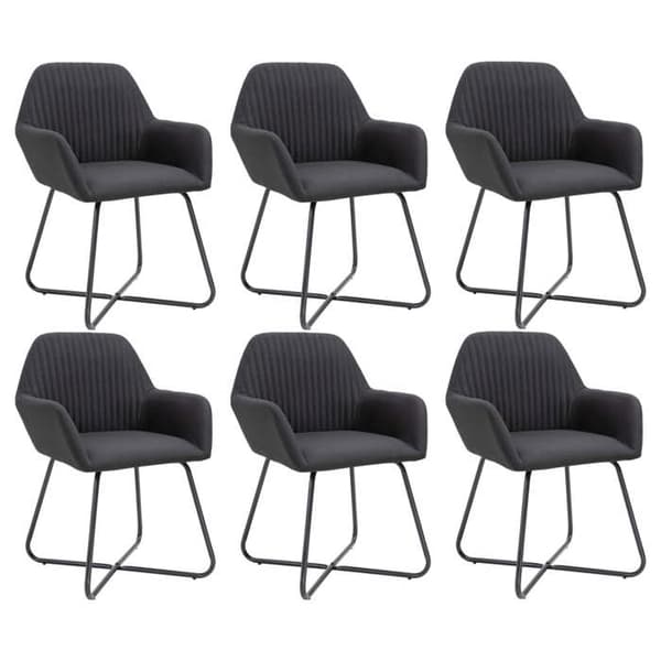 Maison Exclusive - Ruokatuolit 6 kpl musta kangas Svart
