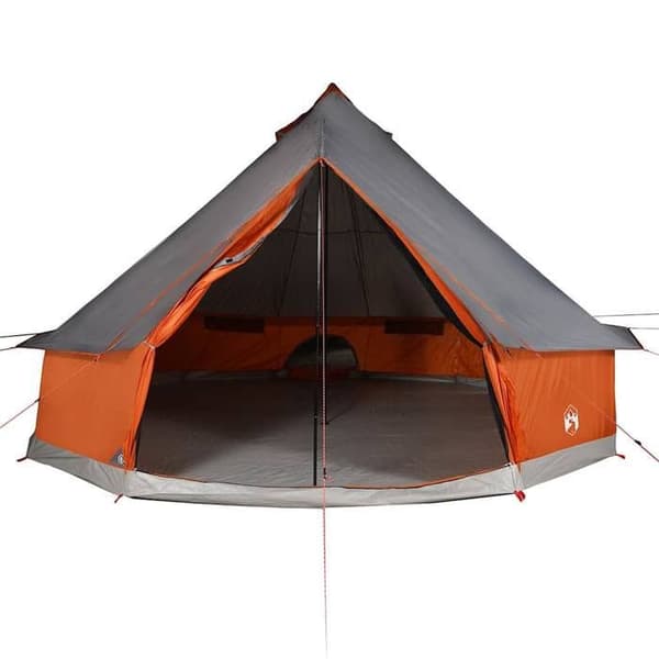 Maison Exclusive - Perhe-teltta tipi 12 hengelle harmaa ja oranssi vedenpitävä