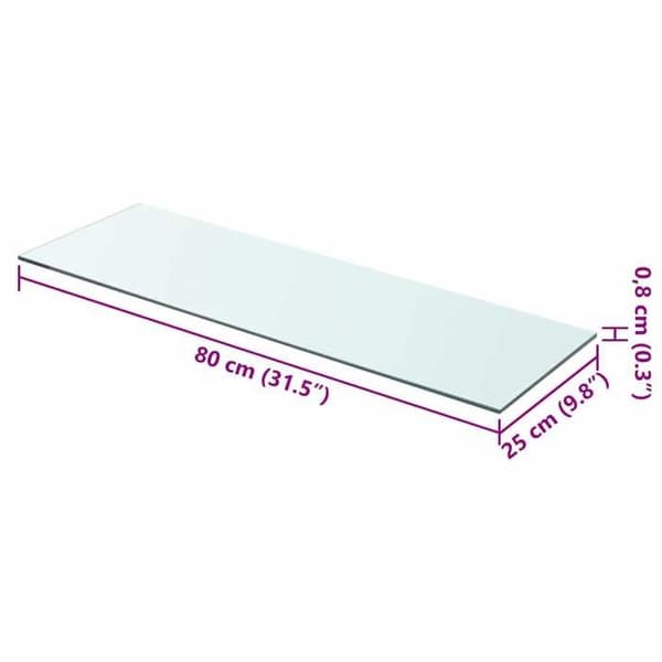 Maison Exclusive - Panel til hylde Klart glas 80 x 25 cm Transparent