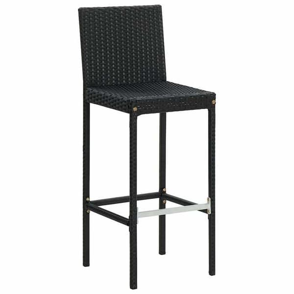 Maison Exclusive - Barstolar för trädgård och kuddar, set om 2, flätad resin