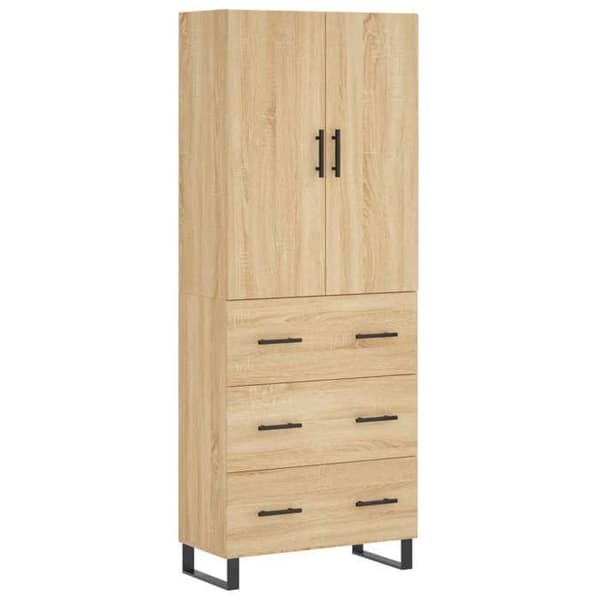 Maison Exclusive - Buffé hög Ek sonoma 69,5x34x180 cm Ingenjörsträ