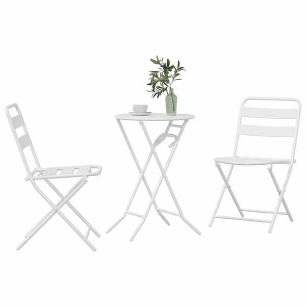 Bistroset 3 delar - EXKLUSIVT HUS - Bistroset 3 delar - Vit - Stål - Fällbar Vit
