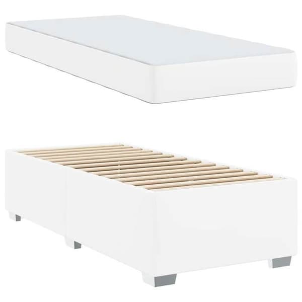 Sängram med madrass - EXKLUSIV HEM - 80 x 200 cm - Vit - Fast ribbotten - Medium fast madrass Vit
