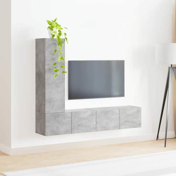 Maison Exclusive - 3-delt TV-møbel sæt Grå beton Ingeniørtræ