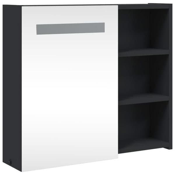 Maison Exclusive - Peilikaappi LED-valolla musta 60x13x52 cm