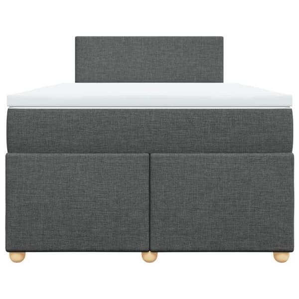 Maison Exclusive - Seng med lamelbund og mørk grå madras 120x190cm stof