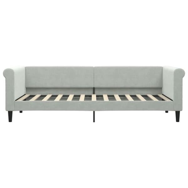 Maison Exclusive - Sängsoffa utan madrass ljusgrå 80x200 cm sammet Ljusgrått