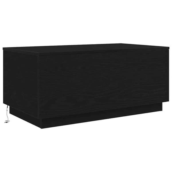 Maison Exclusive - Sofabord med LED-lys, sort egetræ 90x50x40 cm