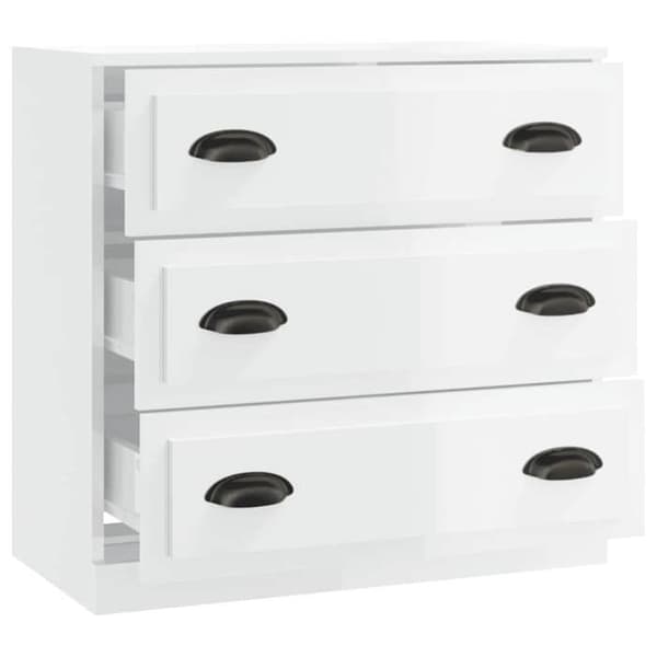 Maison Exclusive - Hvid glans buffet 70x35,5x67,5 cm ingeniørtræ