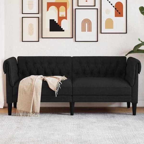 Maison Exclusive - Chesterfield 2-personers sofa sort stof