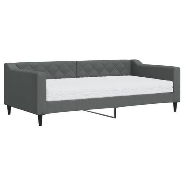 Maison Exclusive - Dagbädd med mörkgrå madrass 90x190 cm tyg Mörkgrå