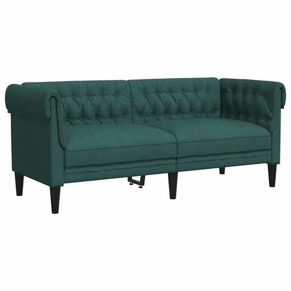 Maison Exclusive - Chesterfield-soffa 2 platser mörkgrön tyg Mörkgrön