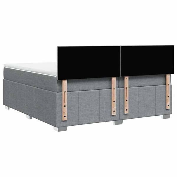 Maison Exclusive - Seng med lamelbund og madras Lys grå 200x200cm Stof