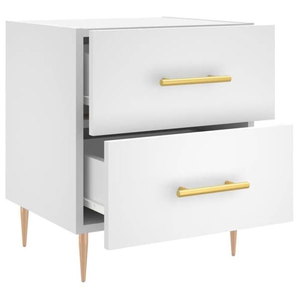 Maison Exclusive - Sängbord vit 40x35x47,5 cm ingenjörsträ Vit