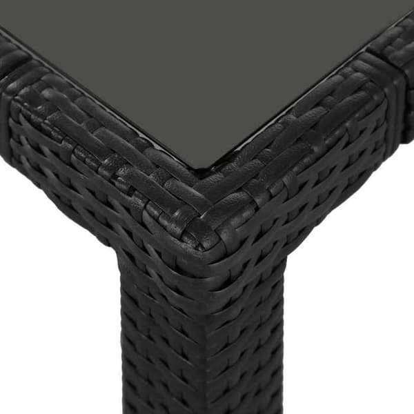 Maison Exclusive - Utomhusmatgrupp 9 delar Flätad resin Svart