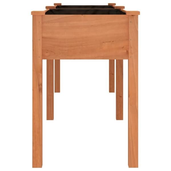 Maison Exclusive - Blomlåda med brun foder 203x53x76 cm massiv furu brun